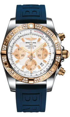 Breitling - Chronomat 44 Steel and Rose Gold 60 Diamond Bezel - Diver Pro III Strap