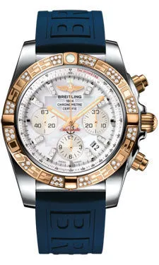 Breitling - Chronomat 44 Steel and Rose Gold 60 Diamond Bezel - Diver Pro III Strap