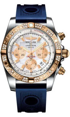 Breitling - Chronomat 44 Steel and Rose Gold 60 Diamond Bezel - Ocean Racer Strap