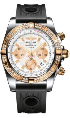Breitling - Chronomat 44 Steel and Rose Gold 60 Diamond Bezel - Ocean Racer Strap