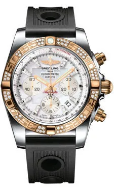 Breitling - Chronomat 44 Steel and Rose Gold 60 Diamond Bezel - Ocean Racer Strap