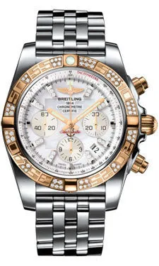 Breitling - Chronomat 44 Steel and Rose Gold 60 Diamond Bezel - Pilot Bracelet - Steel