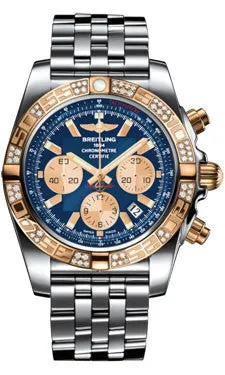 Breitling - Chronomat 44 Steel and Rose Gold 60 Diamond Bezel - Pilot Bracelet - Steel