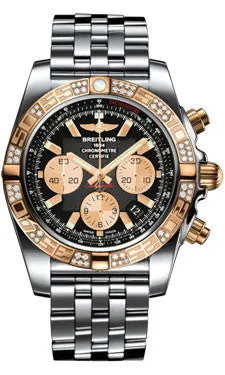 Breitling - Chronomat 44 Steel and Rose Gold 60 Diamond Bezel - Pilot Bracelet - Steel