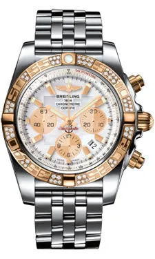 Breitling - Chronomat 44 Steel and Rose Gold 60 Diamond Bezel - Pilot Bracelet - Steel