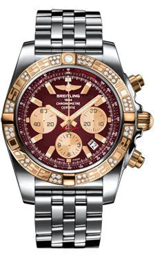 Breitling - Chronomat 44 Steel and Rose Gold 60 Diamond Bezel - Pilot Bracelet - Steel