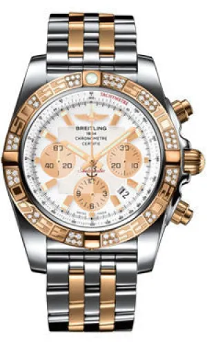 Breitling - Chronomat 44 Steel and Rose Gold 60 Diamond Bezel - Pilot Bracelet - Two-Tone