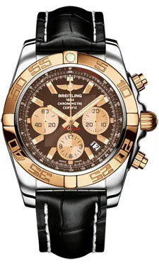 Breitling - Chronomat 44 Steel and Rose Gold Polished Bezel - Croco Strap