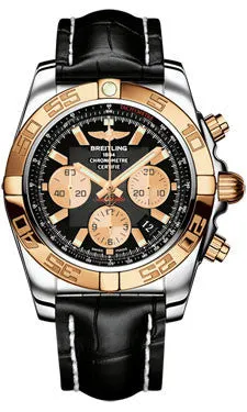 Breitling - Chronomat 44 Steel and Rose Gold Polished Bezel - Croco Strap