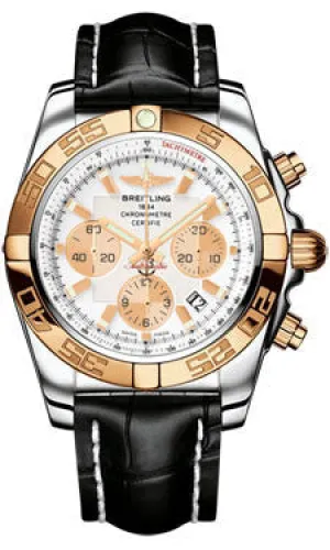 Breitling - Chronomat 44 Steel and Rose Gold Polished Bezel - Croco Strap