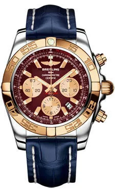 Breitling - Chronomat 44 Steel and Rose Gold Polished Bezel - Croco Strap