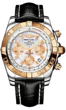 Breitling - Chronomat 44 Steel and Rose Gold Polished Bezel - Croco Strap