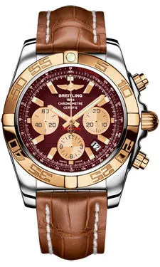 Breitling - Chronomat 44 Steel and Rose Gold Polished Bezel - Croco Strap