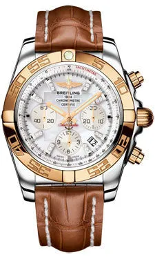 Breitling - Chronomat 44 Steel and Rose Gold Polished Bezel - Croco Strap