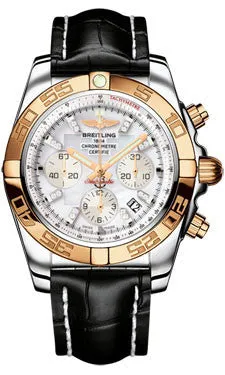 Breitling - Chronomat 44 Steel and Rose Gold Polished Bezel - Croco Strap