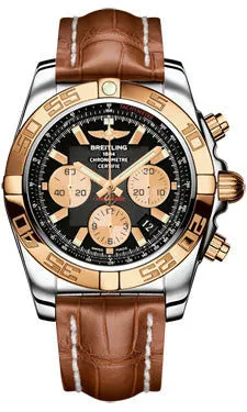 Breitling - Chronomat 44 Steel and Rose Gold Polished Bezel - Croco Strap