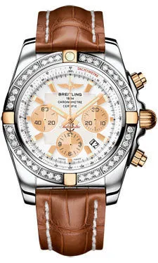 Breitling - Chronomat 44 Two-Tone 40 Diamond Bezel - Croco Strap