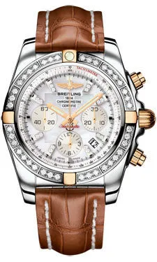 Breitling - Chronomat 44 Two-Tone 40 Diamond Bezel - Croco Strap