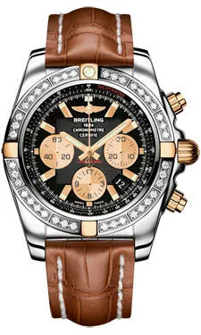 Breitling - Chronomat 44 Two-Tone 40 Diamond Bezel - Croco Strap