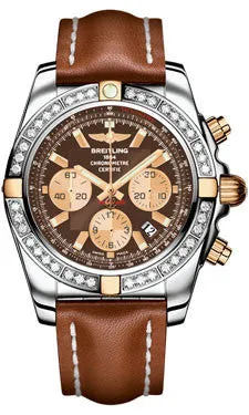 Breitling - Chronomat 44 Two-Tone 40 Diamond Bezel - Leather Strap