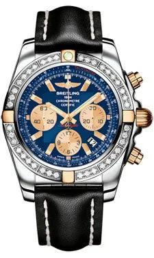 Breitling - Chronomat 44 Two-Tone 40 Diamond Bezel - Leather Strap