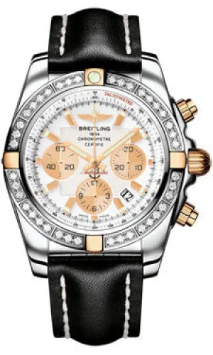 Breitling - Chronomat 44 Two-Tone 40 Diamond Bezel - Leather Strap