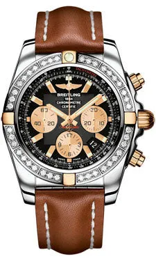 Breitling - Chronomat 44 Two-Tone 40 Diamond Bezel - Leather Strap