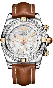 Breitling - Chronomat 44 Two-Tone 40 Diamond Bezel - Leather Strap