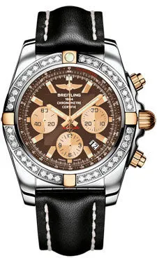 Breitling - Chronomat 44 Two-Tone 40 Diamond Bezel - Leather Strap