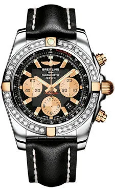 Breitling - Chronomat 44 Two-Tone 40 Diamond Bezel - Leather Strap