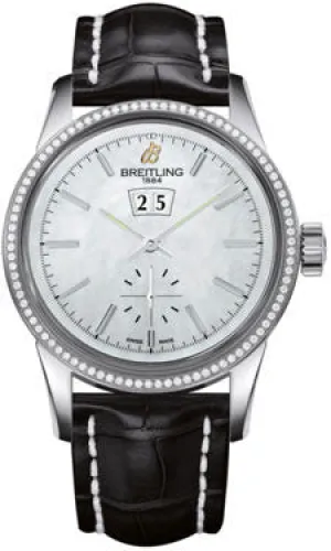 Breitling - Transocean 38 Diamond Bezel - Croco Strap