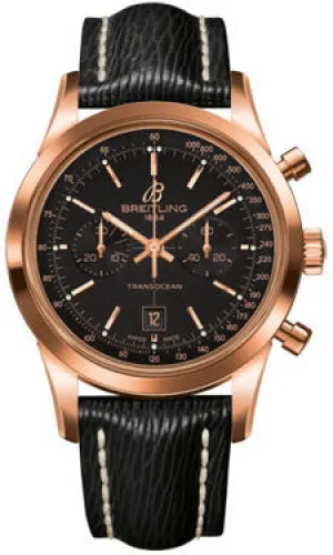 Breitling - Transocean Chronograph 38 Red Gold - Sahara Strap - Tang