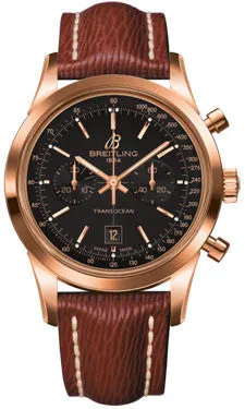 Breitling - Transocean Chronograph 38 Red Gold - Sahara Strap - Tang