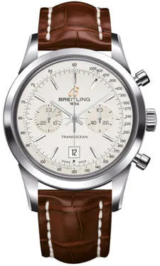 Breitling - Transocean Chronograph 38 Stainless Steel - Croco Strap