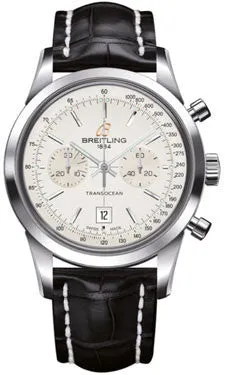 Breitling - Transocean Chronograph 38 Stainless Steel - Croco Strap