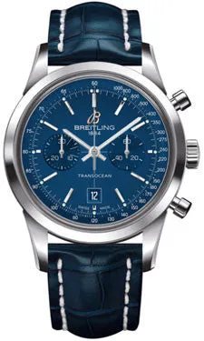 Breitling - Transocean Chronograph 38 Stainless Steel - Croco Strap