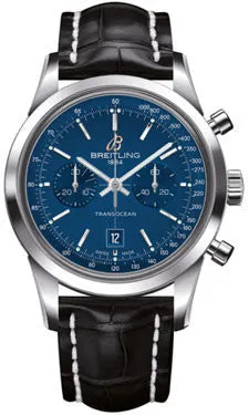 Breitling - Transocean Chronograph 38 Stainless Steel - Croco Strap