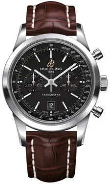 Breitling - Transocean Chronograph 38 Stainless Steel - Croco Strap