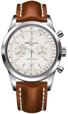 Breitling - Transocean Chronograph 38 Stainless Steel - Leather Strap