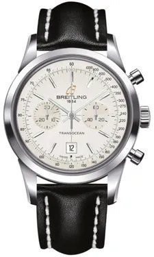 Breitling - Transocean Chronograph 38 Stainless Steel - Leather Strap