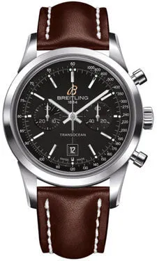 Breitling - Transocean Chronograph 38 Stainless Steel - Leather Strap