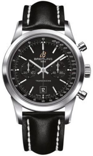 Breitling - Transocean Chronograph 38 Stainless Steel - Leather Strap