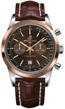 Breitling - Transocean Chronograph 38 Steel And Gold - Croco Strap