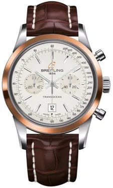 Breitling - Transocean Chronograph 38 Steel And Gold - Croco Strap