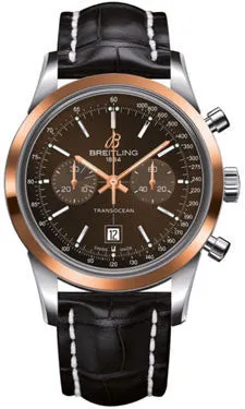 Breitling - Transocean Chronograph 38 Steel And Gold - Croco Strap