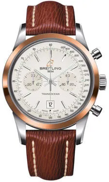 Breitling - Transocean Chronograph 38 Steel And Gold - Sahara Strap - Tang
