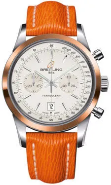 Breitling - Transocean Chronograph 38 Steel And Gold - Sahara Strap - Tang