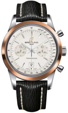 Breitling - Transocean Chronograph 38 Steel And Gold - Sahara Strap - Tang