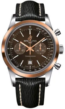 Breitling - Transocean Chronograph 38 Steel And Gold - Sahara Strap - Tang