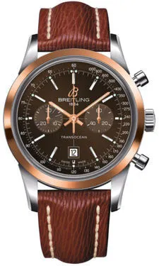 Breitling - Transocean Chronograph 38 Steel And Gold - Sahara Strap - Tang